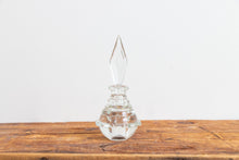 Load image into Gallery viewer, Crystal Perfume Bottle with Beveled Stopper Vintage Bathroom Vanity Decor - Eagle&#39;s Eye Finds
