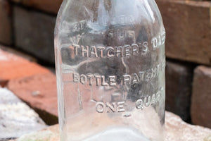 Thatcher's Dairy Milk Bottle Vintage Glass Milk Bottle with Wire Bail - Eagle's Eye Finds