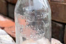 Load image into Gallery viewer, Thatcher&#39;s Dairy Milk Bottle Vintage Glass Milk Bottle with Wire Bail - Eagle&#39;s Eye Finds
