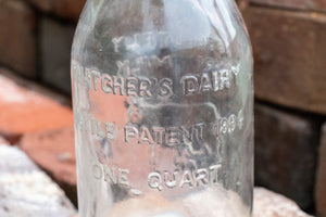 Thatcher's Dairy Milk Bottle Vintage Glass Milk Bottle with Wire Bail - Eagle's Eye Finds