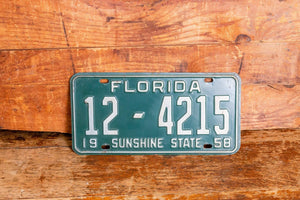Florida 1958 License Plate Sunshine State Vintage Wall Hanging Decor - Eagle's Eye Finds