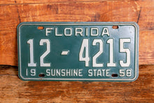 Load image into Gallery viewer, Florida 1958 License Plate Sunshine State Vintage Wall Hanging Decor - Eagle&#39;s Eye Finds
