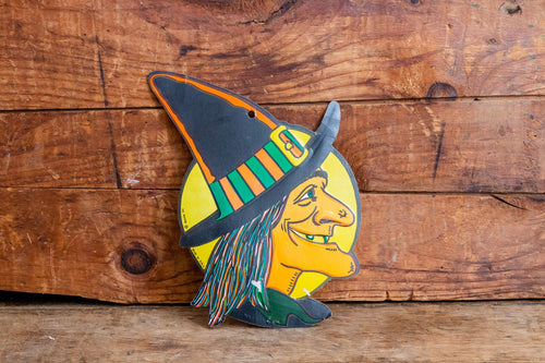 Witch Head Beistle Halloween Die Cut Mid-Century Decoration - Eagle's Eye Finds