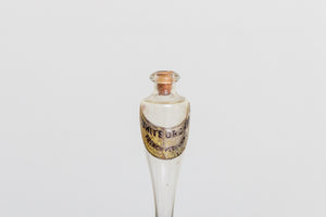 White Orchid Perfume Bottle Vintage French Clear Glass Vial - Eagle's Eye Finds