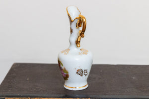 Limoges Lovers Gilt Pitcher Vintage Golden Porcelain Decor - Eagle's Eye Finds