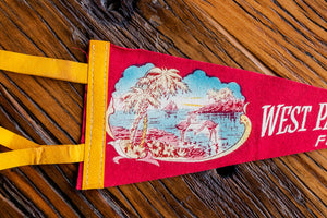 West Palm Beach Florida Red Felt Pennant Vintage Wall Decor - Eagle's Eye Finds