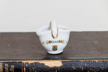 Load image into Gallery viewer, Grenada Ceramic Basket Vintage Golden Porcelain Decor - Eagle&#39;s Eye Finds
