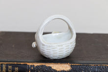 Load image into Gallery viewer, Floral Ceramic Basket Vintage Porcelain Bone China Knickknack - Eagle&#39;s Eye Finds
