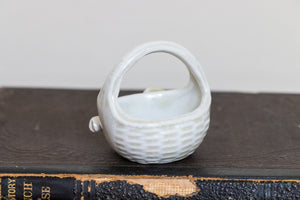 Floral Ceramic Basket Vintage Porcelain Bone China Knickknack - Eagle's Eye Finds