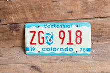 Load image into Gallery viewer, Aspen Colorado License Plate Vintage 1975 ZG CO Centennial Wall Decor - Eagle&#39;s Eye Finds
