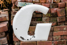 Load image into Gallery viewer, Goodyear G White Letter Porcelain Vintage Wall Hanging Decor Metal Initials Name Letter - Eagle&#39;s Eye Finds
