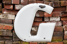 Load image into Gallery viewer, Goodyear G White Letter Porcelain Vintage Wall Hanging Decor Metal Initials Name Letter - Eagle&#39;s Eye Finds
