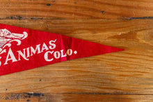 Load image into Gallery viewer, Los Animas Colorado Red Felt Pennant Vintage Wall Hanging Decor - Eagle&#39;s Eye Finds
