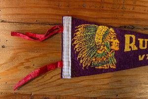 Rutland Vermont American Indian Felt Pennant Vintage Wall Decor - Eagle's Eye Finds