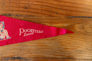 Pocatello Idaho Red Felt Pennant Vintage Wall Decor - Eagle's Eye Finds
