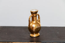 Load image into Gallery viewer, Golden Little Vase Vintage Gold Ceramic Decor - Eagle&#39;s Eye Finds
