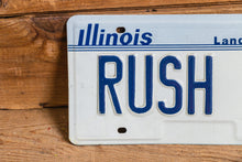 Load image into Gallery viewer, RUSH 17 Illinois Vanity License Plate Pair Vintage Wall Hanging Decor - Eagle&#39;s Eye Finds
