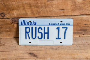 RUSH 17 Illinois Vanity License Plate Pair Vintage Wall Hanging Decor - Eagle's Eye Finds