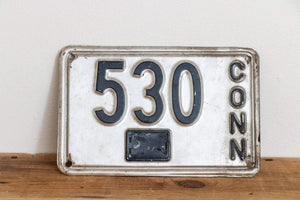 530 Connecticut 1937 License Plate 3 Digit Low Number Vintage Wall Decor - Eagle's Eye Finds