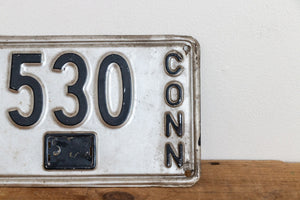 530 Connecticut 1937 License Plate 3 Digit Low Number Vintage Wall Decor - Eagle's Eye Finds