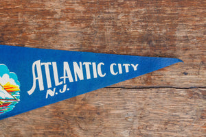 Atlantic City New Jersey Felt Pennant Vintage Nautical Wall Decor - Eagle's Eye Finds