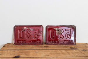 530 Connecticut 1935 License Plate Pair 3 Digit Low Number Vintage Wall Decor - Eagle's Eye Finds