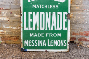 R. White's Lemonade Porcelain Sign Green Vintage Kitchen Advertising Decor - Eagle's Eye Finds