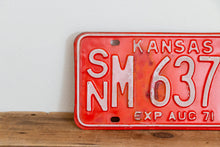 Load image into Gallery viewer, Kansas 1971 License Plate Red Vintage Wall Hanging Decor - Eagle&#39;s Eye Finds
