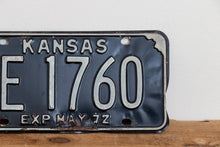 Load image into Gallery viewer, Kansas 1972 License Plate Black Vintage Wall Hanging Decor - Eagle&#39;s Eye Finds
