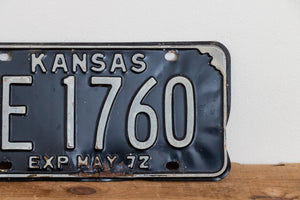 Kansas 1972 License Plate Black Vintage Wall Hanging Decor - Eagle's Eye Finds