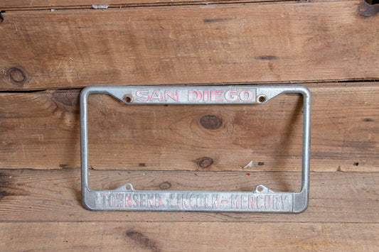 San Diego California Lincoln-Mercury License Plate Holder Vintage Wall Hanging Decor - Eagle's Eye Finds