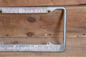 San Diego California Lincoln-Mercury License Plate Holder Vintage Wall Hanging Decor - Eagle's Eye Finds