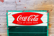 Load image into Gallery viewer, Coca-Cola Fishtail Chalkboard Menu Sign Vintage Coke Embossed Wall Decor - Eagle&#39;s Eye Finds
