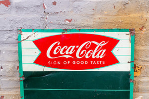 Coca-Cola Fishtail Chalkboard Menu Sign Vintage Coke Embossed Wall Decor - Eagle's Eye Finds