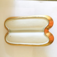 Load image into Gallery viewer, Golden Bird Ornate Relish Celery Tray Vintage Ceramic Pottery - Eagle&#39;s Eye Finds
