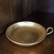 Load image into Gallery viewer, Golden Handled Bowl Vintage Ornate Ceramic Pottery - Eagle&#39;s Eye Finds
