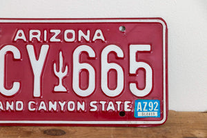 Arizona 1992 Grand Canyon State License Plate Vintage Wall Hanging Decor - Eagle's Eye Finds