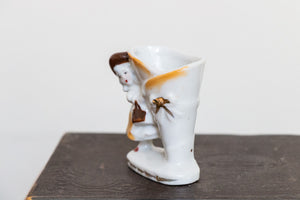 Lady with Purse Toothpick Holder Vintage Occupied Japan Ceramics - Eagle's Eye Finds