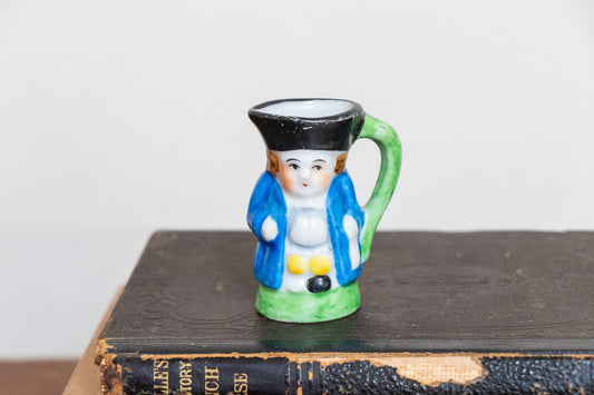 Colonial Man Mug Pitcher Vintage Occupied Japan Ceramic Toothpick Holder - Eagle's Eye Finds