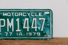 Load image into Gallery viewer, Iowa 1979 Motorcycle License Plate Vintage Wall Hanging Decor - Eagle&#39;s Eye Finds
