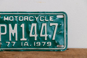 Iowa 1979 Motorcycle License Plate Vintage Wall Hanging Decor - Eagle's Eye Finds