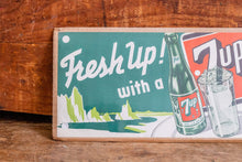 Load image into Gallery viewer, 7up Fresh Up Float Paper Sign Vintage Soda Advertising Ephemera Wall Decor NOS - Eagle&#39;s Eye Finds
