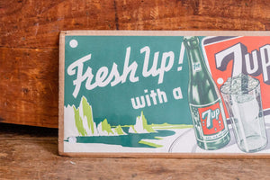 7up Fresh Up Float Paper Sign Vintage Soda Advertising Ephemera Wall Decor NOS - Eagle's Eye Finds