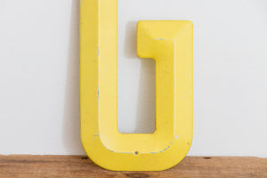 Yellow Metal G Vintage Wall Hanging Decor Initials Name Letter - Eagle's Eye Finds