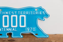 Load image into Gallery viewer, Northwest Territories 1970 Sample License Plate Polar Bear NWT Canada Vintage Wall Hanging Decor - Eagle&#39;s Eye Finds
