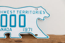 Load image into Gallery viewer, Northwest Territories 1971 Sample License Plate Polar Bear NWT Canada Vintage Wall Hanging Decor - Eagle&#39;s Eye Finds
