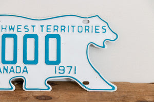 Northwest Territories 1971 Sample License Plate Polar Bear NWT Canada Vintage Wall Hanging Decor - Eagle's Eye Finds