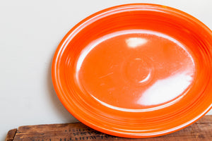 Orange (Red) Fiestaware Platter Vintage Kitchenware Oval Plate Original - Eagle's Eye Finds