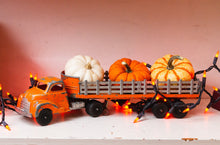 Load image into Gallery viewer, Hubley Stake Truck 500 Series Vintage Orange Toy Flatbed Stake Trailer Truck - Eagle&#39;s Eye Finds
