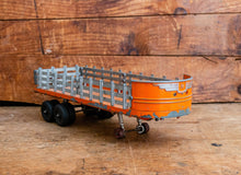 Load image into Gallery viewer, Hubley Stake Truck 500 Series Vintage Orange Toy Flatbed Stake Trailer Truck - Eagle&#39;s Eye Finds
